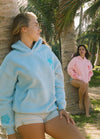 Hoodie - dames oversized pullover mit tropischem wellen-design