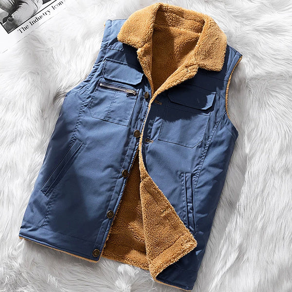 Gilet weste - isolierte damen-außenjacke mit kunstschafs-futter