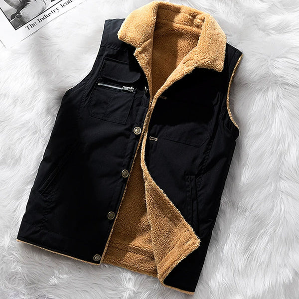 Gilet weste - isolierte damen-außenjacke mit kunstschafs-futter