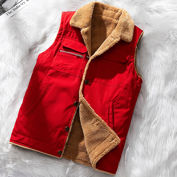 Gilet weste - isolierte damen-außenjacke mit kunstschafs-futter