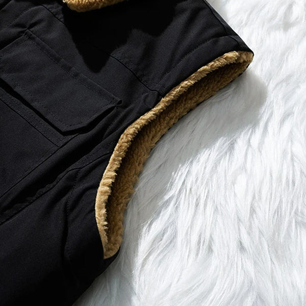 Gilet weste - isolierte damen-außenjacke mit kunstschafs-futter