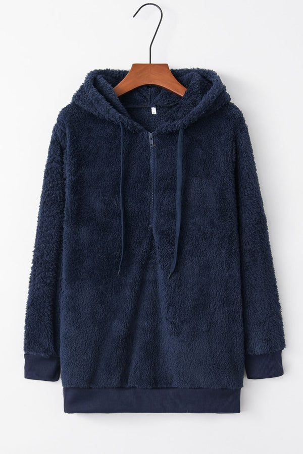 Warmer Fleece-Hoodie – Weicher Oversized-Damenpullover mit Taschen und Kapuze
