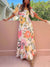 Blumen maxi-kleid - elegantes weisses kleid für damen