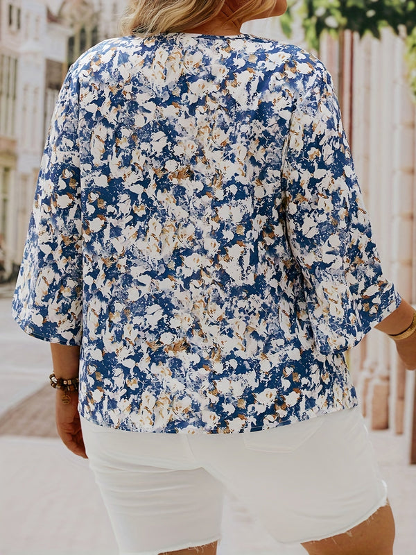 Lässige bluse – stilvolle damenbluse mit blumenmuster