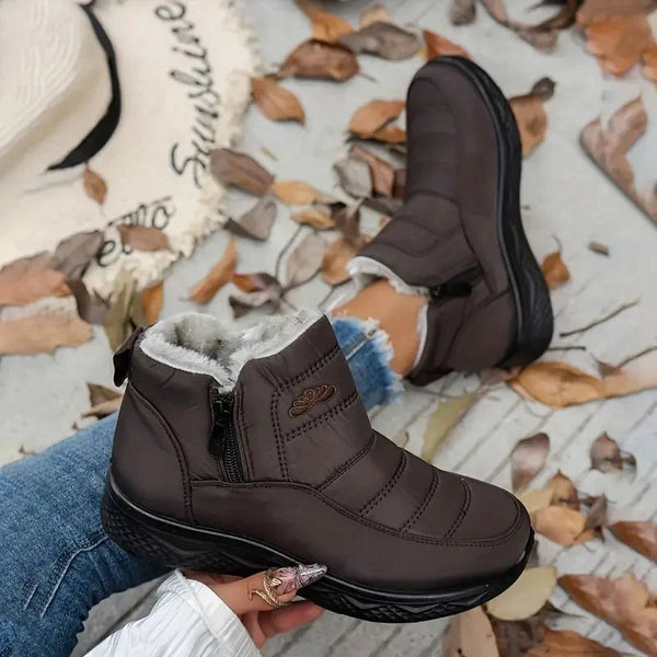 Winterstiefel - gemütliche damen stiefeletten mit kunstfell-fütterung