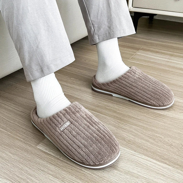 Warme Pantoffeln – Bequeme Rippstrick Damen Hausschuhe mit weicher Fütterung