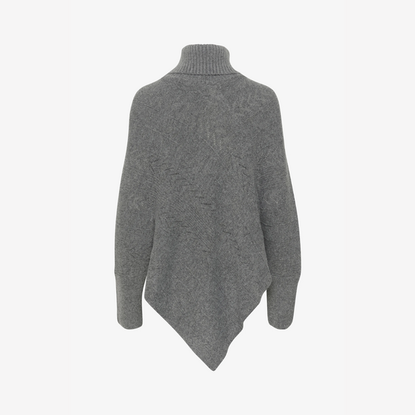 Strick-poncho mit rollkragen - elegante damenpullover