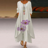 Maxikleid - elegantes damenkleid mit taschen und floralem stickerei