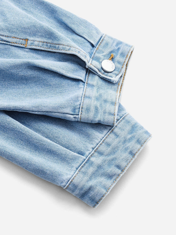 Denim jumpsuit mit klappentaschen - stylische blaue damen-overall