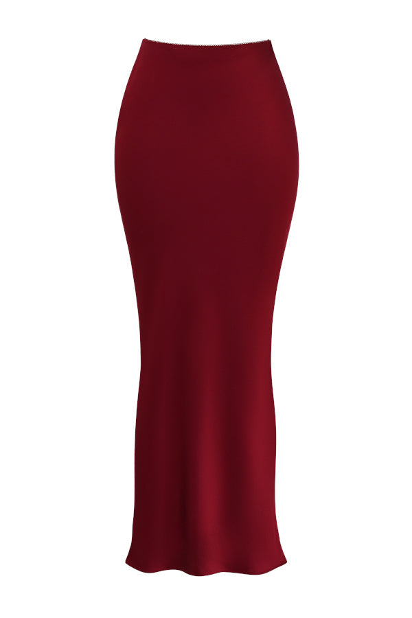 Rote satin maxi-kleid - stilvolle abendmode für damen