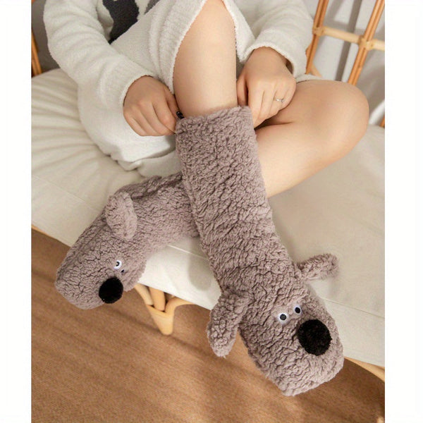 2-teilige damen winter socken - weiche & warme anti-rutsch booties