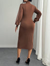 Maxikleid - elegantes damenkleid mit filigranen ärmeln