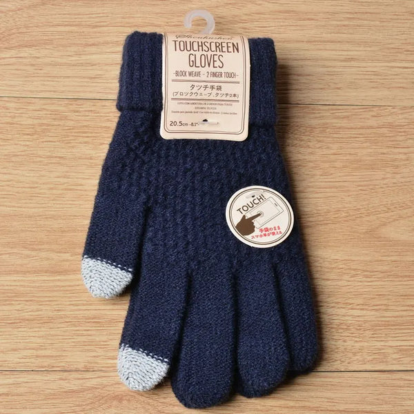 Touchscreen-fähigi gestrickti Handschue – Damen-Winterhandschue für Smartphone-Nutzung