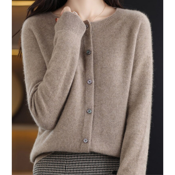 Damen strickjacke - weicher merino knopf-jumper