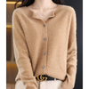 Damen strickjacke - weicher merino knopf-jumper