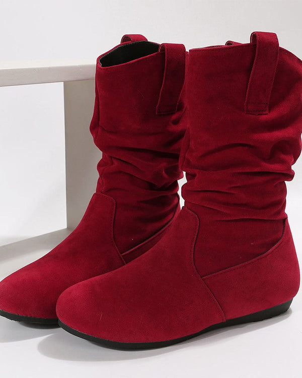 Lässigi slouch ankle boots - stilvolli damen faux suede boots