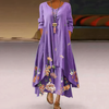 Maxikleid - elegantes damenkleid mit taschen und floralem stickerei