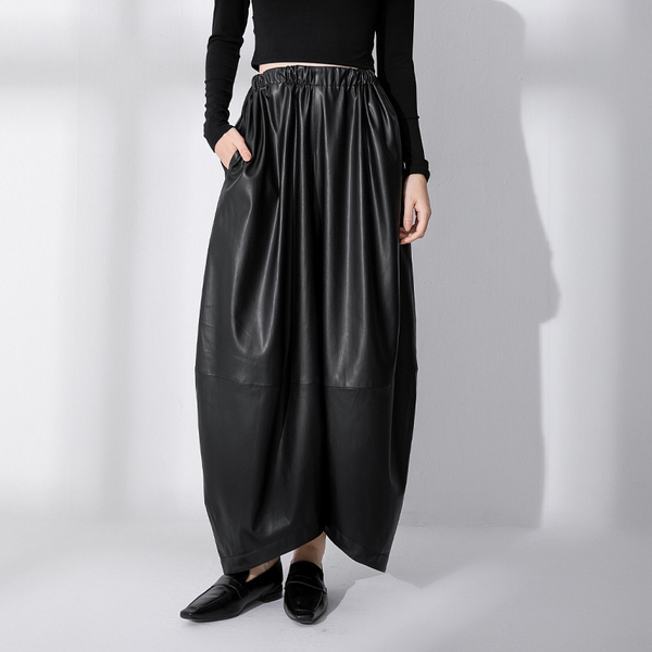 Breite hosen - hoher bund schwarze damenhosen