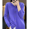 Damen strickjacke - weicher merino knopf-jumper