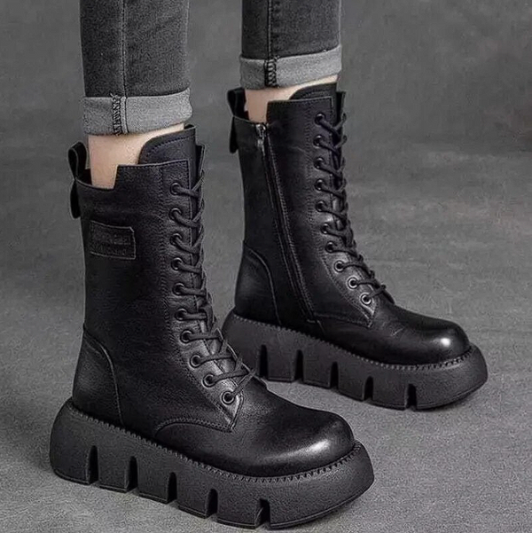 Frauen schnürstiefel – stylishe chunky-heel schuhe