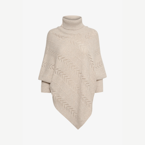 Strick-poncho mit rollkragen - elegante damenpullover
