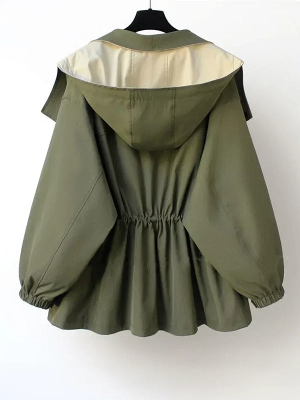 Wasserabweisender trenchcoat - lässige oversized jacke für damen