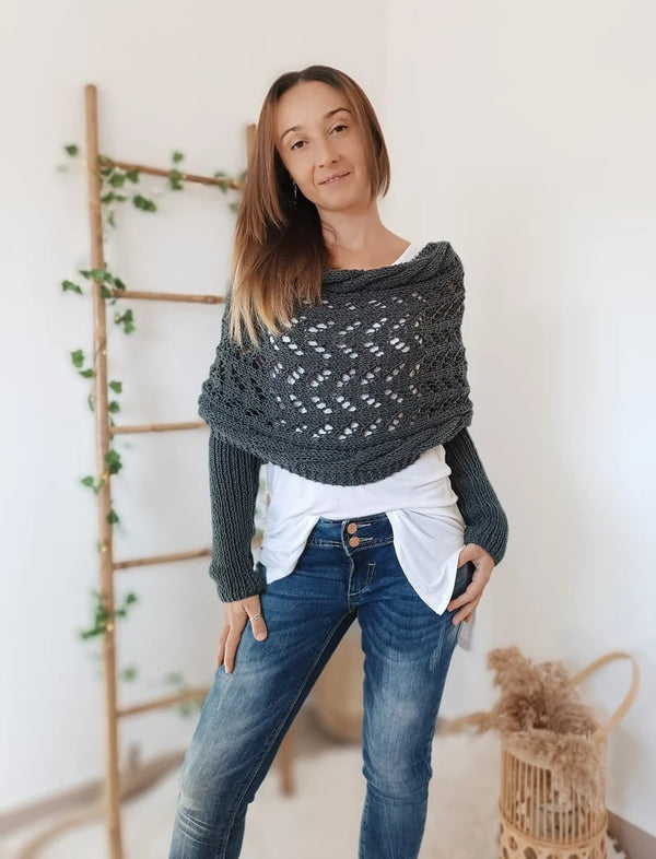 Gestrickter schal - elegante damen wickel