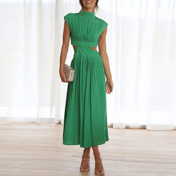 Eleganter cut-out maxi-kleid - stilvolle abendmode für damen