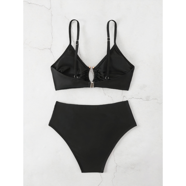 2-teiliger damen bikini mit hohem bund - stilvolle strandmode