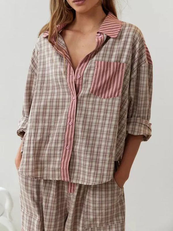 2-teiliger pyjama für frauen – lässige loungewear mit gemütlichem oberteil und hose für entspannte nächte