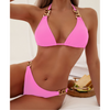 2-teiliger frauen triangle bikini mit eleganten goldakzenten - für strandferien und poolpartys