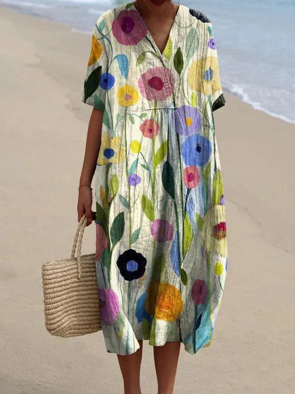 Blumenkleid für den sommer – elegante strandmode für frauen