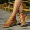 Stiefeletten aus Kunst für Damen – bequeme Schnürung