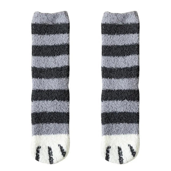 3-teiliges katzenpfoten-socken-set – flauschige, warme damen-socken