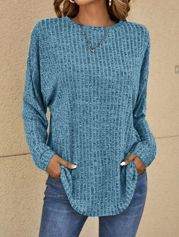 Langärmliger pulli - modischer lässiger strickjumper für frauen