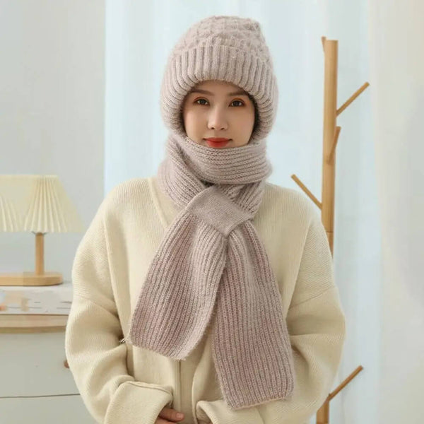 2-teiliges strickmütze und schal-set - angesagtes winter-accessoire für damen