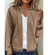 Texturierti zip-hoodie - lässigi jacke für frauen