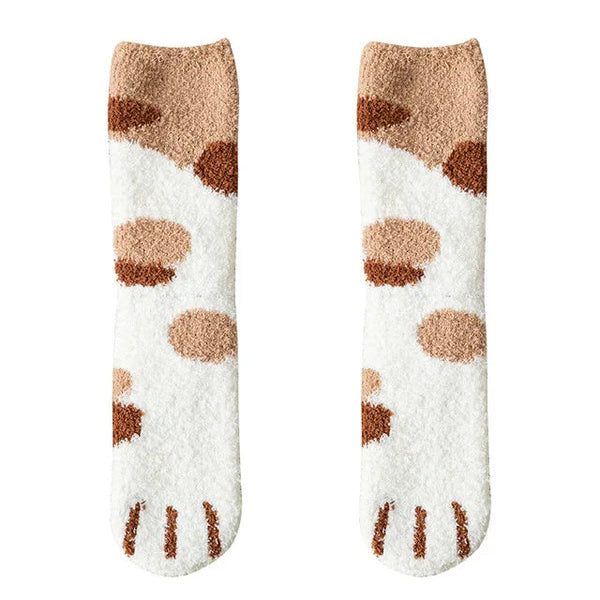 3-teiliges katzenpfoten-socken-set – flauschige, warme damen-socken