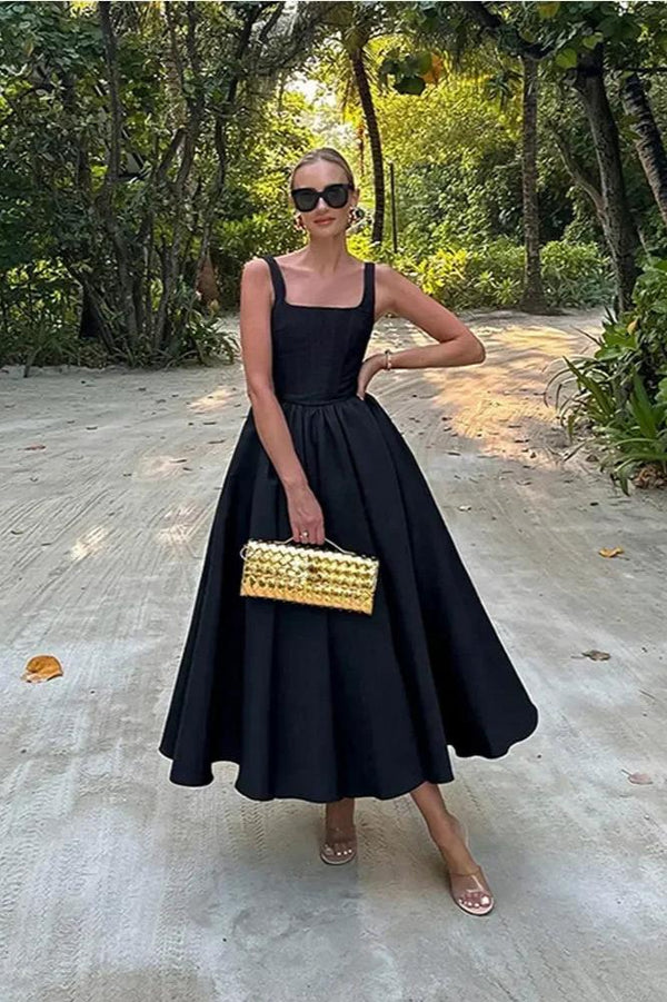Maxikleid - elegantes schwarzes abendkleid für damen