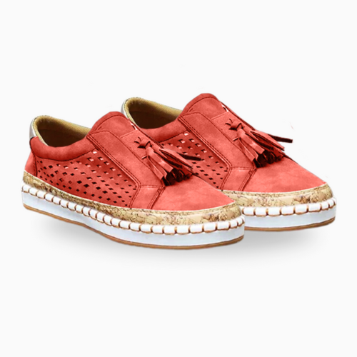 Dame sneakers - coole slip-on schuhe mit quasten-detail