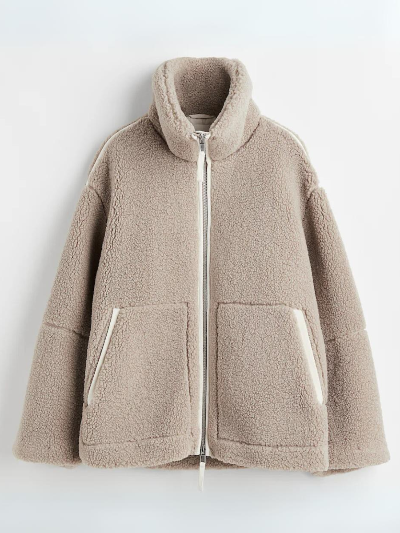 Fleece zip-jacke - gemütlicher oversized fleece-mantel für frauen