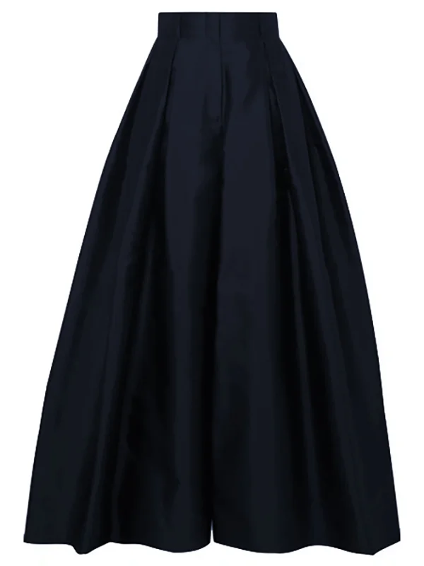Hohe taillen-plissiertes rock - elegante maxi-rock für damen