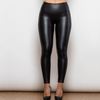 Faux leggings - elegante hochgeschnittene schwarze damenhosen