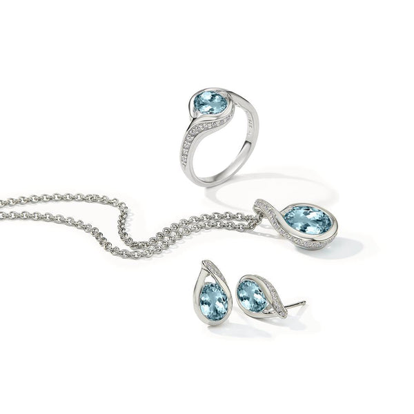 Ring mit blauem Topas – Eleganter Damenring mit decorative stone