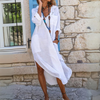 Hemdkleid - schickes damen leinenkleid mit taschen