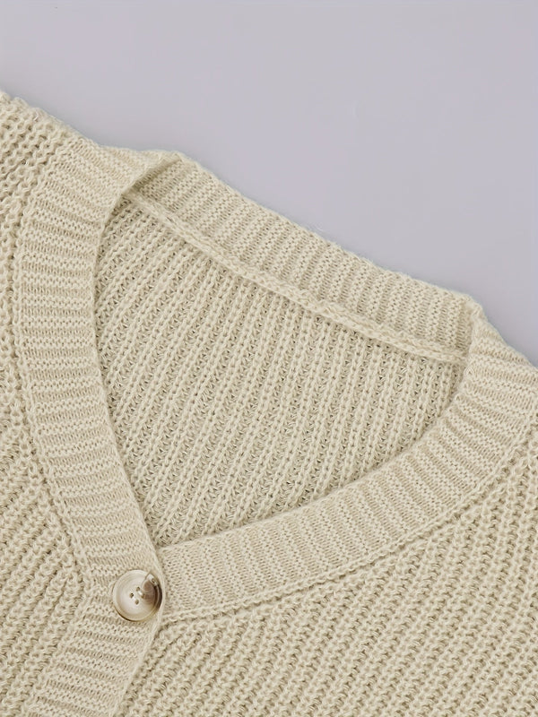 Gestrickter cardigan - damen chunky knit knopf-sweater
