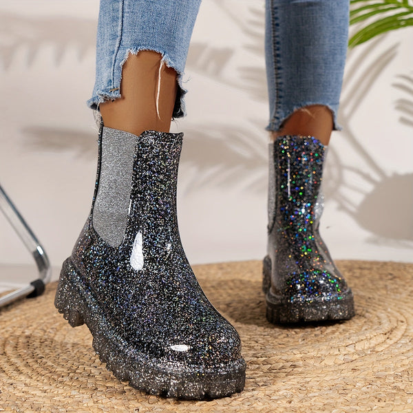 Stylische damen ankle wellies - schicke chelsea boots