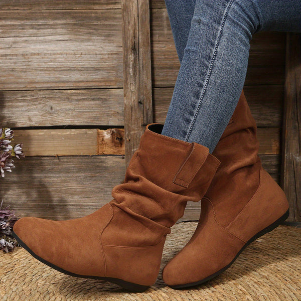 Gemütliche ankle boots - stylische faux suede slouchy boots für ladys