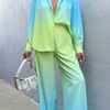 2-teiliges satin loungewear ensemble - schickes damen pyjama outfit