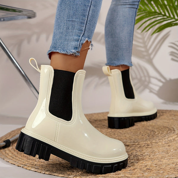 Stylische damen ankle wellies - schicke chelsea boots